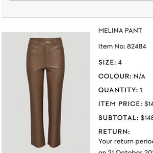 Melina Leather Pants Short Length
